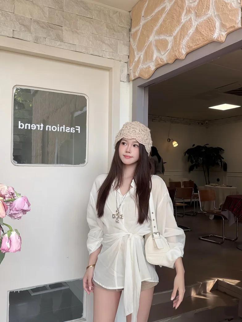 Kumikumi Design Long Sleeve White Shirt Women's Spring Casual Style Slimming Top Versatile Loose Fit Casual Shirt
Kumikumi Design Long Sleeve White Shirt Women's Spring Casual Style Slimming Top Versatile Loose Fit Casual Shirt