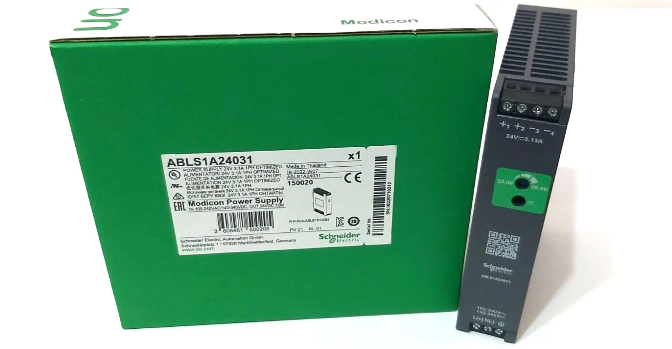 ABLS1A24031 Regulated Power Supply, 100-240V AC, 24V 3.1 A, single phase, Optimized
ABLS1A24031 Regulated Power Supply, 100-240V AC, 24V 3.1 A, single phase, Optimized