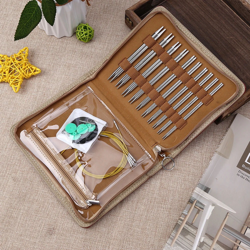 Crochet Hook Kits Multifunctional Removing Circular Needle Crochet Needles Comfortable Grip PU Storage Bag for Sewing Weave Tool
Crochet Hook Kits Multifunctional Removing Circular Needle Crochet Needles Comfortable Grip PU Storage Bag for Sewing Weave Tool
