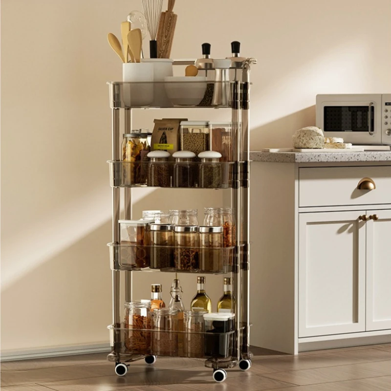 Plastic Transparent Small Cart, Living Room Multi-layer Storage Rack, Floor Standing Bedroom, New Movable Bathroom Storage Rack
Plastic Transparent Small Cart, Living Room Multi-layer Storage Rack, Floor Standing Bedroom, New Movable Bathroom Storage Rack