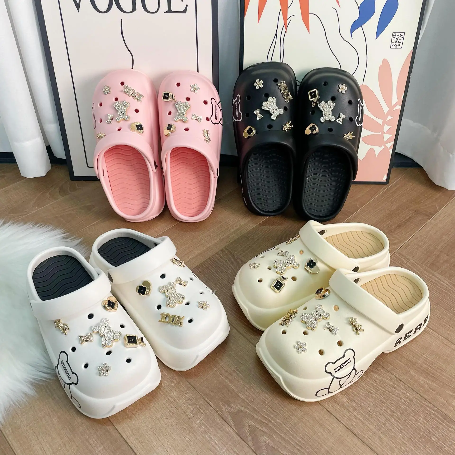 Women's Cartoon bear Clog Thick Sole Sandals - Lightweight Breathable Design Casual Slip-On Shoe & Comfortable Summer Shoes
Women's Cartoon bear Clog Thick Sole Sandals - Lightweight Breathable Design Casual Slip-On Shoe & Comfortable Summer Shoes