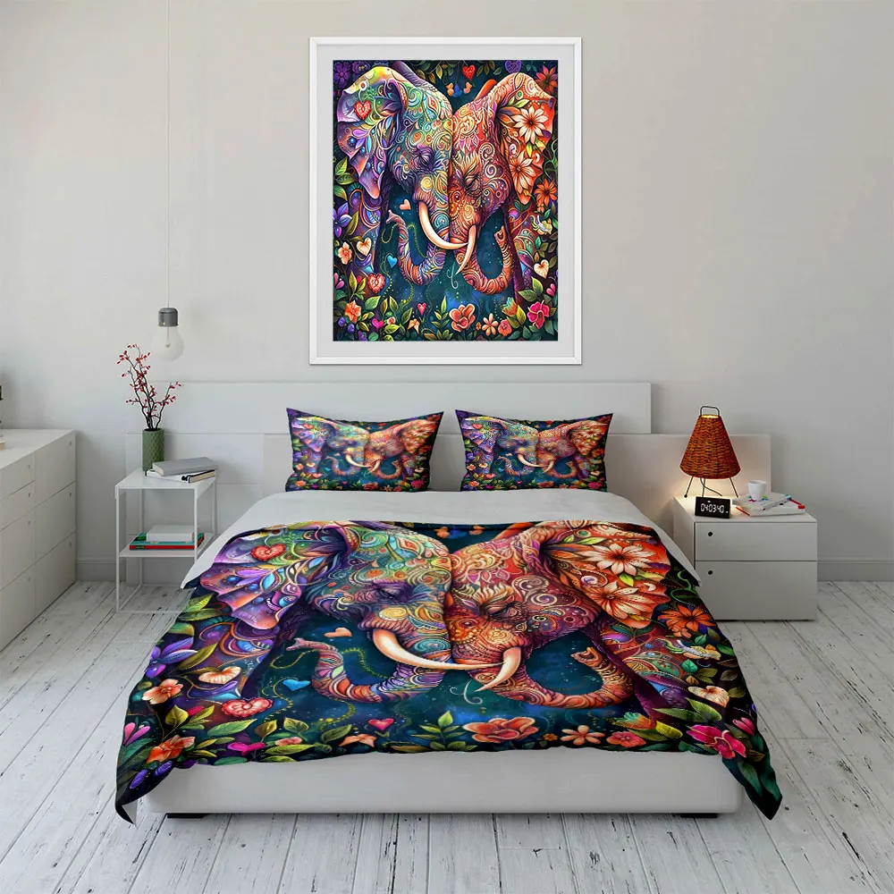 Colorful Elephant Art Set Multiple sizes kid's and adults' bedroom Exquisite 3PC bedding set, gift
Colorful Elephant Art Set Multiple sizes kid's and adults' bedroom Exquisite 3PC bedding set, gift