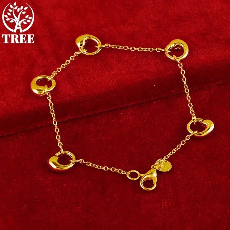 ALITREE 18K Yellow Gold Five Circular Pendants Bracelets For Woman Fashion Party Wedding Engagement Charm Jewelry Christmas Gift
ALITREE 18K Yellow Gold Five Circular Pendants Bracelets For Woman Fashion Party Wedding Engagement Charm Jewelry Christmas Gift