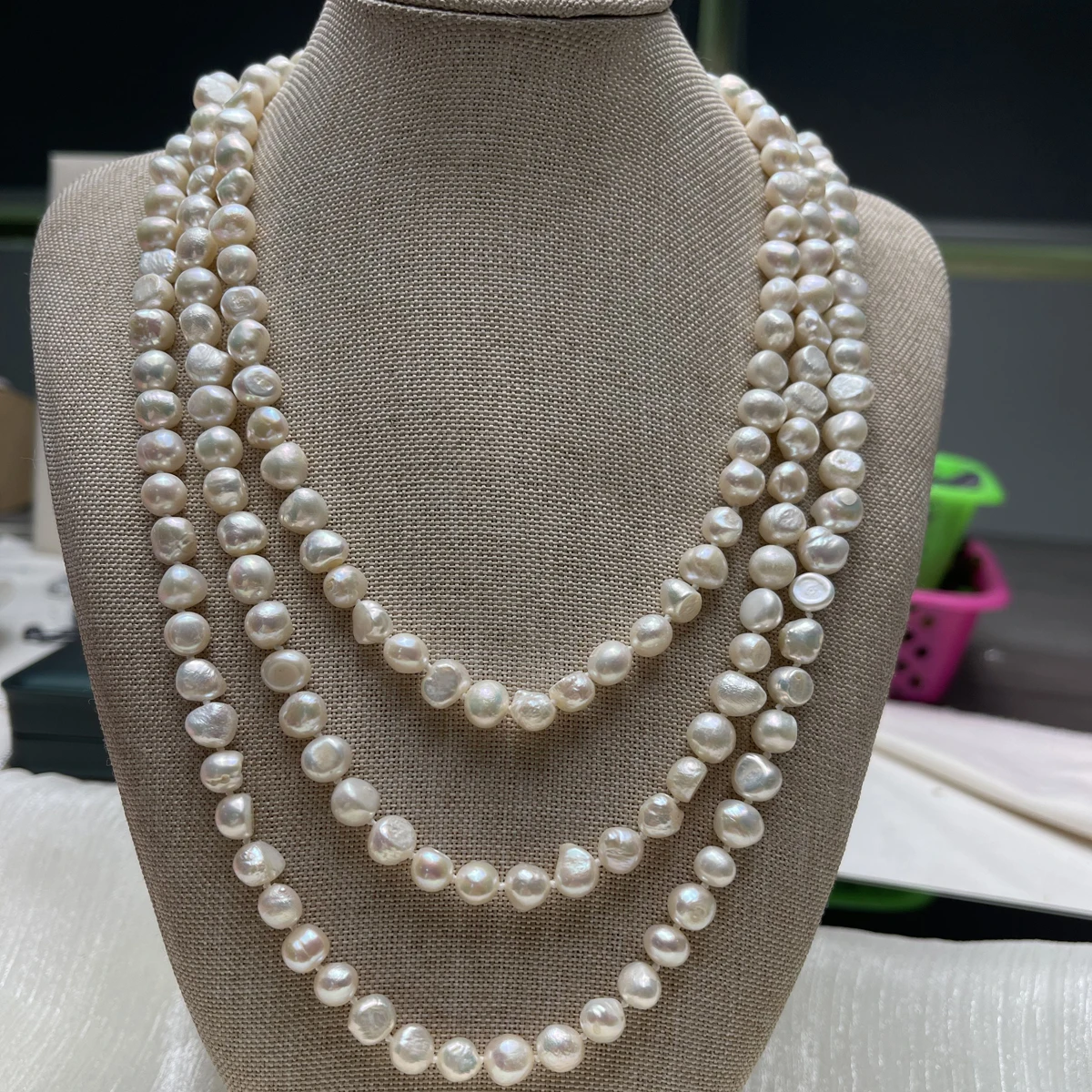 Natural Freshwater Baroque Pearl Necklace Exquisite Long Necklace For Women Jewelry Pearl Multi-layer Sweater Chains Accessories
Natural Freshwater Baroque Pearl Necklace Exquisite Long Necklace For Women Jewelry Pearl Multi-layer Sweater Chains Accessories