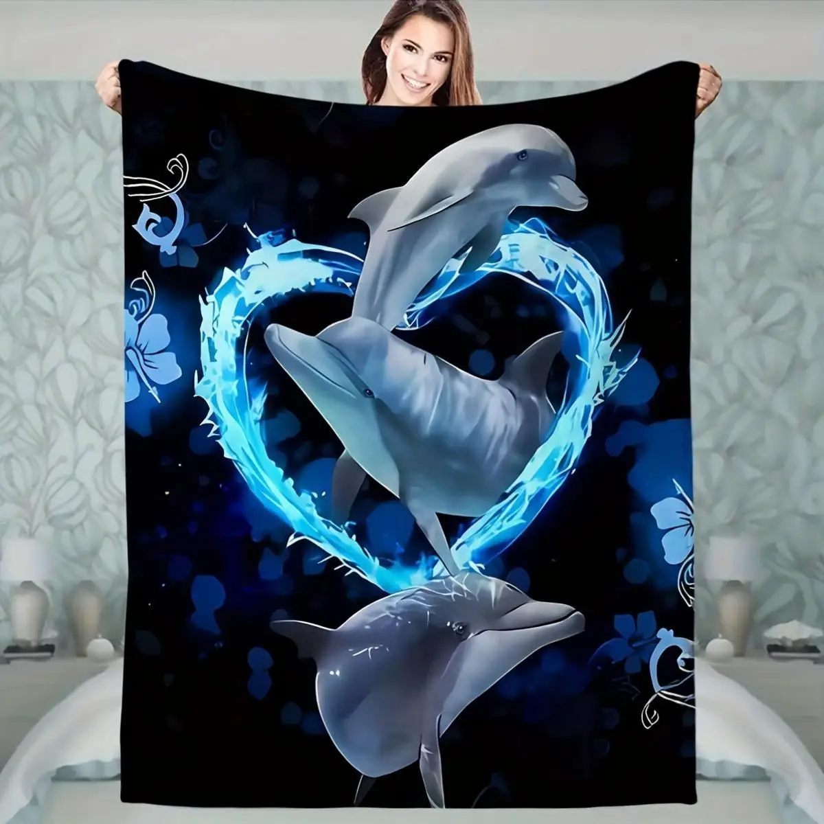 Modern Double-sided Flannel Blanket with 3D Digital Dolphin Print - A Multi-purpose, All-season Comfortable Sofa Blanket
Modern Double-sided Flannel Blanket with 3D Digital Dolphin Print - A Multi-purpose, All-season Comfortable Sofa Blanket