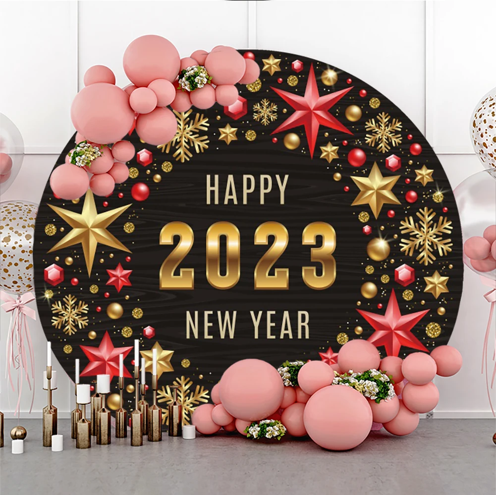Happy 2023 New Year Round Backdrop Photography Christmas Ball Gold Stars Snowflake Decoration Photo Background Circle Poster
Happy 2023 New Year Round Backdrop Photography Christmas Ball Gold Stars Snowflake Decoration Photo Background Circle Poster