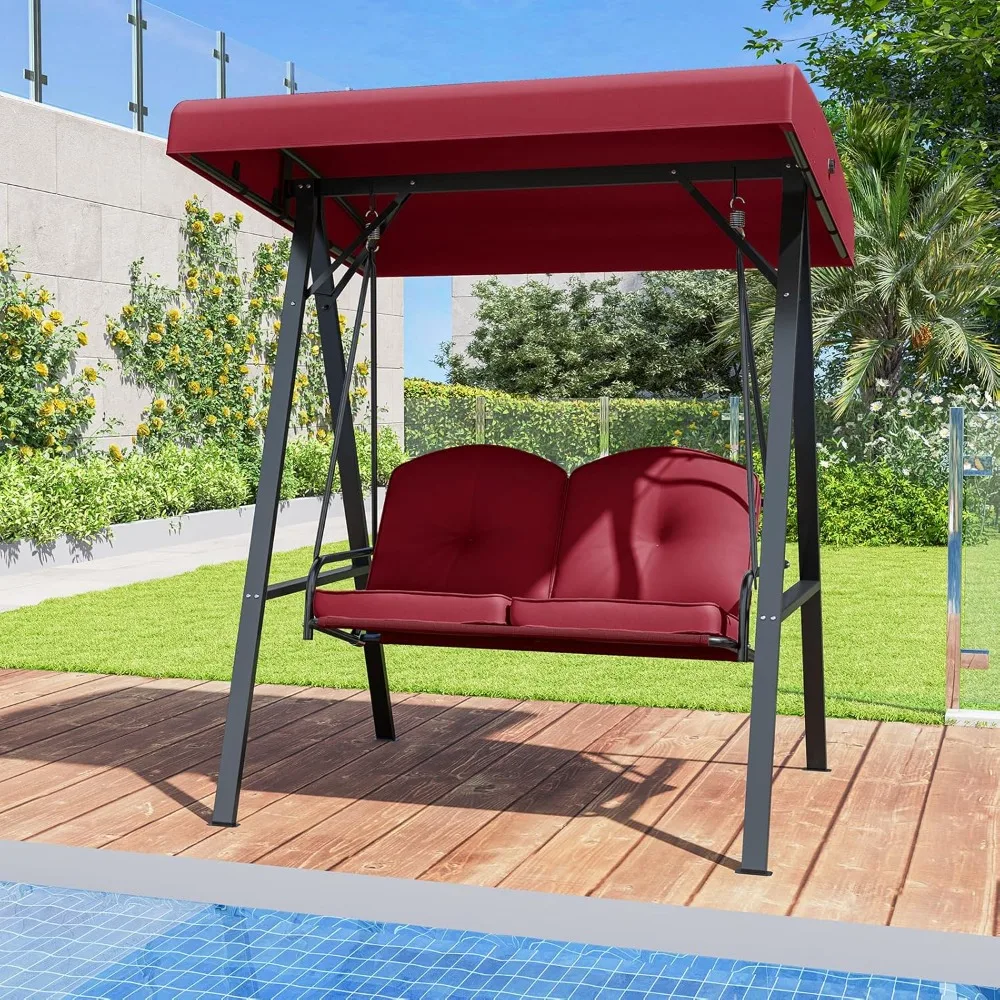 Person Porch Swing, Patio Swing with Adjustable Canopy, Heavy-Duty Metal Frame & Soft Cushion, Outdoor Swing for Backyard.
Person Porch Swing, Patio Swing with Adjustable Canopy, Heavy-Duty Metal Frame & Soft Cushion, Outdoor Swing for Backyard.