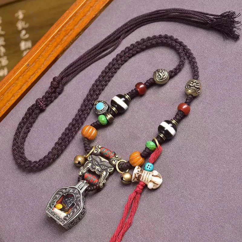 Backflow Rubbing Box Pendant Sweater Chain Agate Dzi Bead Monkey Bodhi Seed Accessory Braided Rope Necklace
Backflow Rubbing Box Pendant Sweater Chain Agate Dzi Bead Monkey Bodhi Seed Accessory Braided Rope Necklace