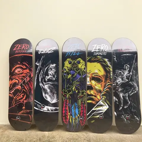 Zero Skateboard Deck – 100% Canadian Maple, 7 Ply, Multiple Sizes (7.75/8.0/8.25/8.5 Inch), Double Rocker, Includes Griptape