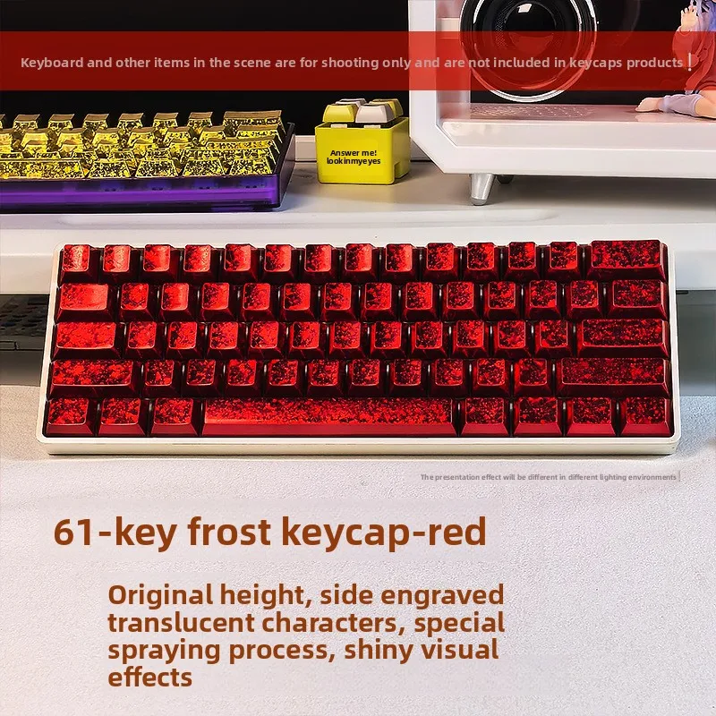 KUXM Frosty Red 61 PBT Колпачки для клавиш с металлической текстурой и боковой гравировкой, совместимые с Wooting60 Original
KUXM Frosty Red 61 PBT Колпачки для клавиш с металлической текстурой и боковой гравировкой, совместимые с Wooting60 Original