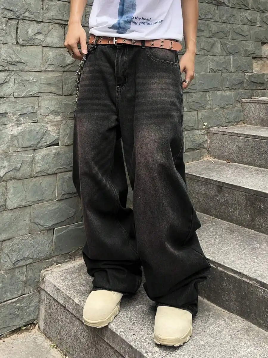 Mens Casual Distressed Loose Wide Leg Denim Jeans
Mens Casual Distressed Loose Wide Leg Denim Jeans
