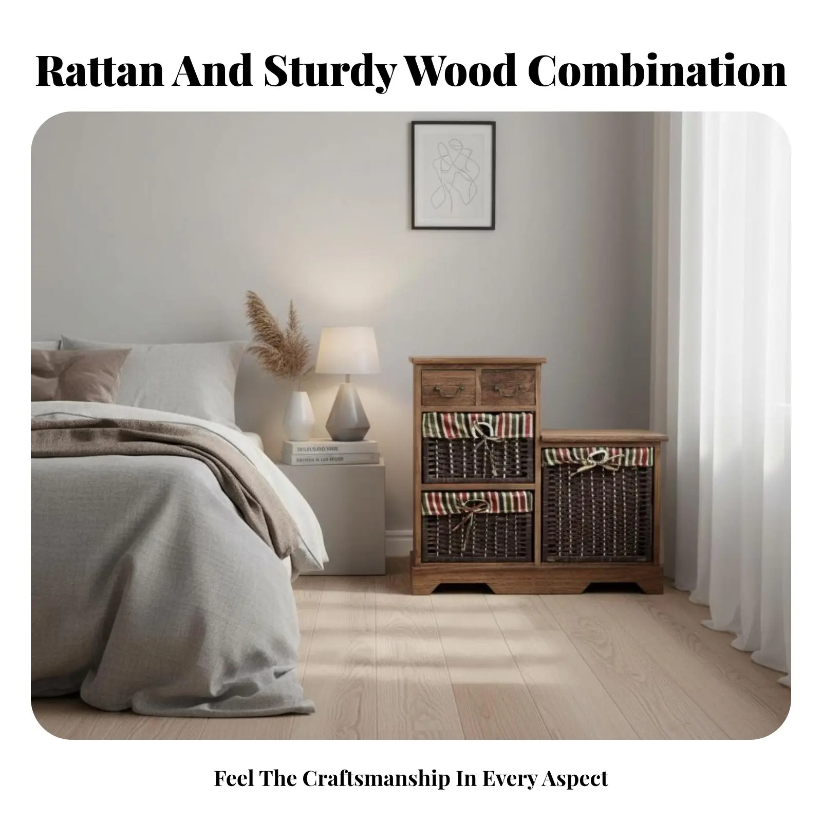 Locking Bedside Unit with Woven Drawers Space-Saving Design Bedside Drawer Unit Long-Lasting Easy to Clean for Students
Locking Bedside Unit with Woven Drawers Space-Saving Design Bedside Drawer Unit Long-Lasting Easy to Clean for Students