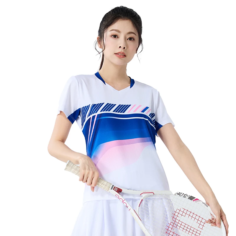 Badminton Training Tee Women Summer Table Tennis 3D Print Jersey Quick Dry Breathable Sports Gym V Collar Golf Short Sleeve
Badminton Training Tee Women Summer Table Tennis 3D Print Jersey Quick Dry Breathable Sports Gym V Collar Golf Short Sleeve