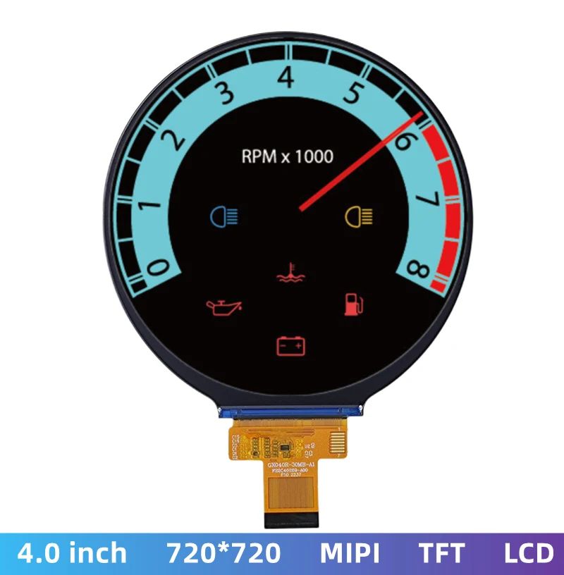 Customized 4-inch 720 * 720 IPS round screen MIPI interface medical instrument tramcar LCD display screen
Customized 4-inch 720 * 720 IPS round screen MIPI interface medical instrument tramcar LCD display screen