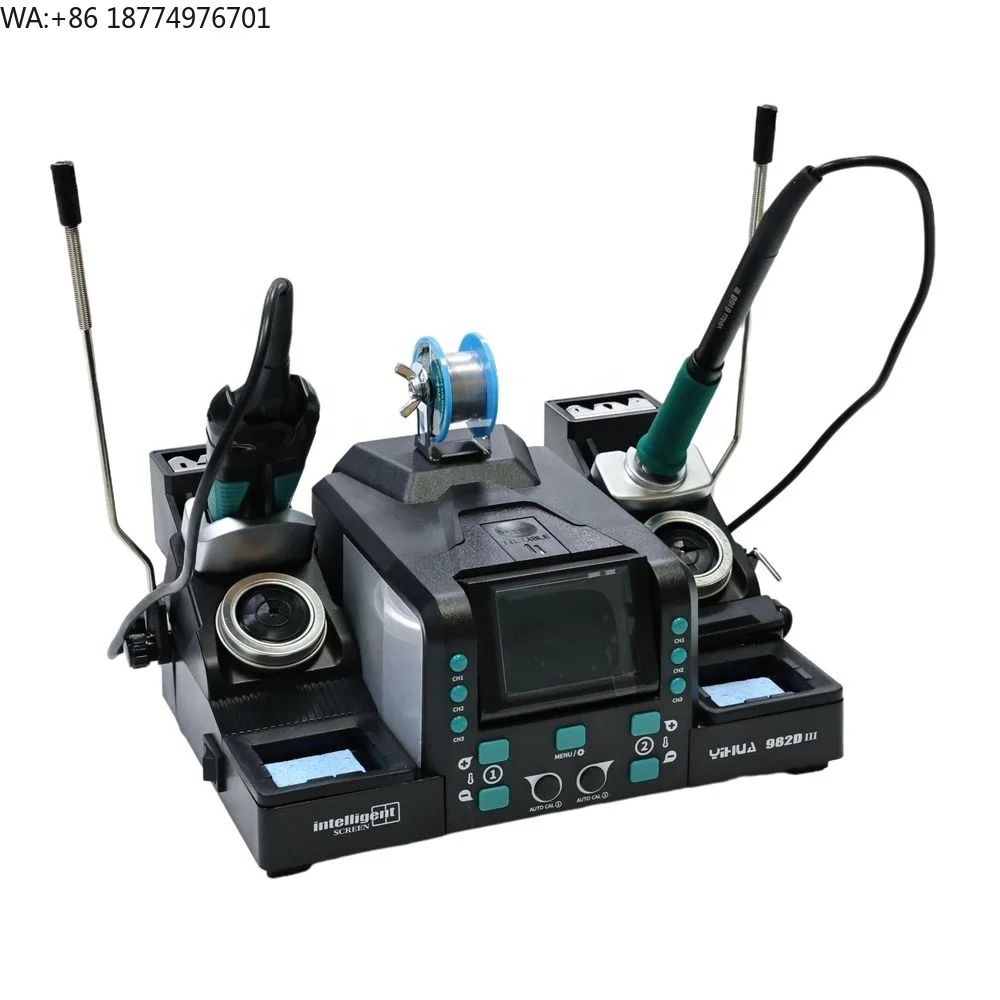 Паяльная станция 982D-III с двуязычным интерфейсом и съемным лотком для удаления припоя, для универсального использования
Паяльная станция 982D-III с двуязычным интерфейсом и съемным лотком для удаления припоя, для универсального использования