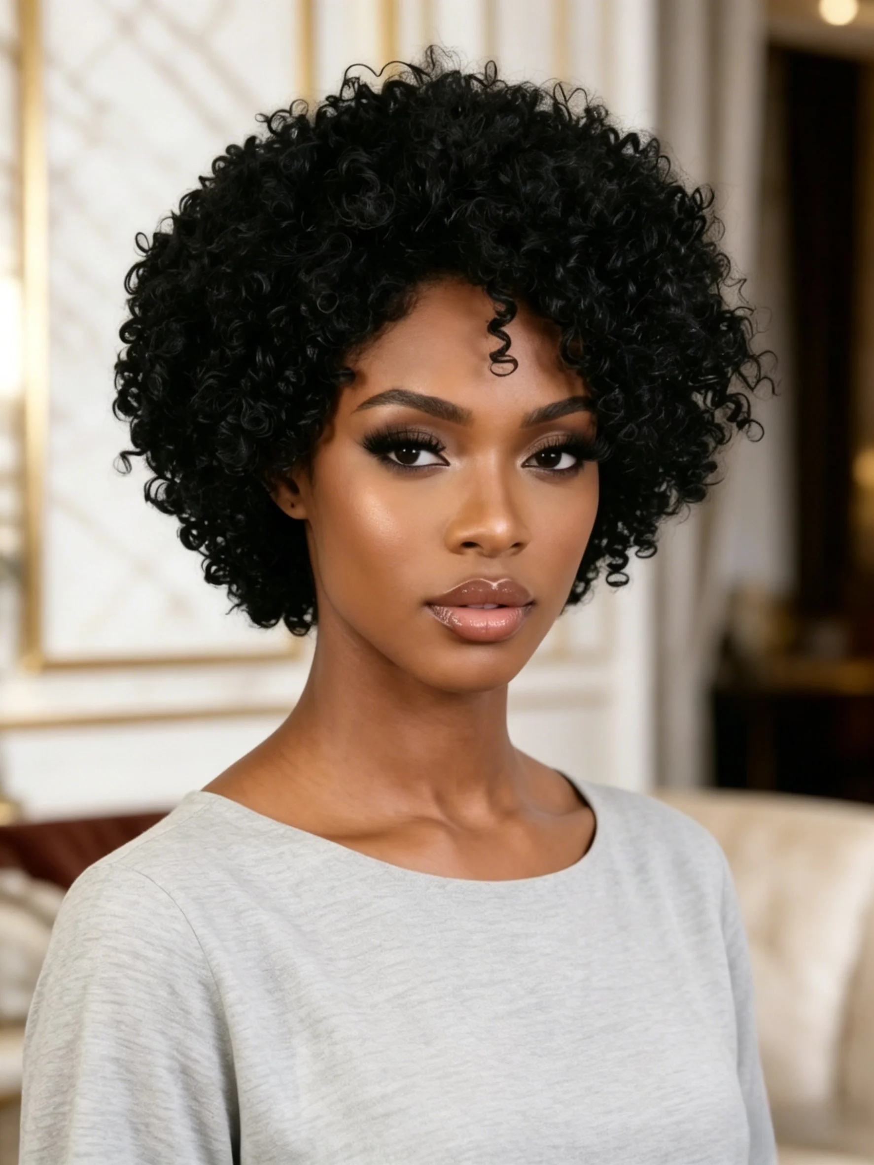 Afro Kinky Curl Wig With Bangs Wigs Short Bob Human Hair Wigs Full Machine Made Wig For Women
Afro Kinky Curl Wig With Bangs Wigs Short Bob Human Hair Wigs Full Machine Made Wig For Women