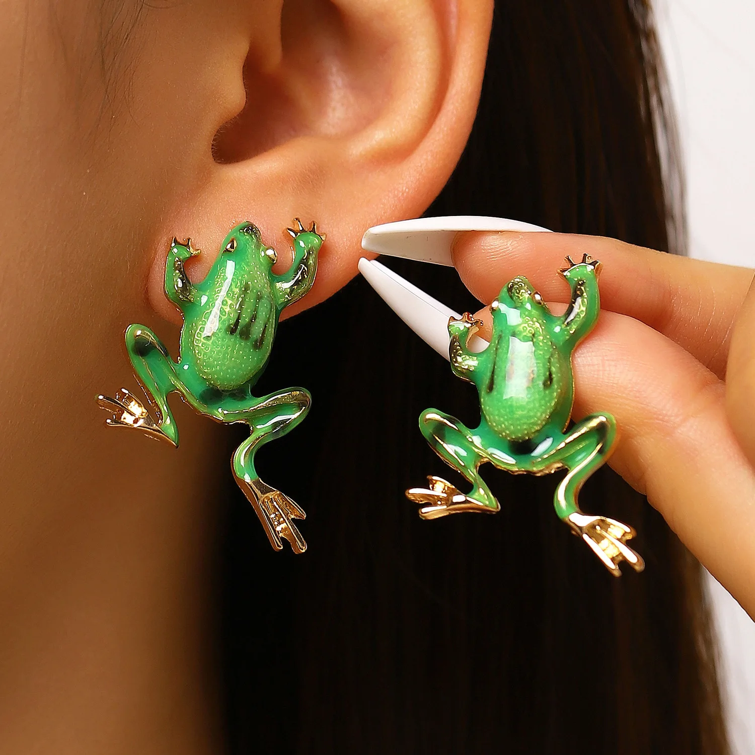 Cute Enamel Frog Punk Crative Earrings for Women Gothic Fun Animal Piercing Earrings Party Fashion Vintage Retro Jewelry Gifts
Cute Enamel Frog Punk Crative Earrings for Women Gothic Fun Animal Piercing Earrings Party Fashion Vintage Retro Jewelry Gifts