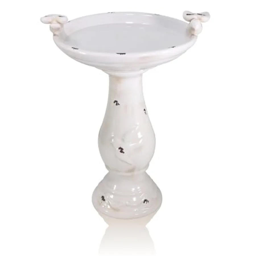25" Tall Outdoor Antique Ceramic Birdbath with 2 Bird Figurines - Vintage Style Garden Bird Bath Bowl for Patio, Yard, Lawn Dec
25" Tall Outdoor Antique Ceramic Birdbath with 2 Bird Figurines - Vintage Style Garden Bird Bath Bowl for Patio, Yard, Lawn Dec