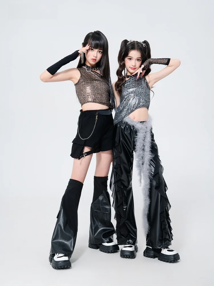 Cool Faionable Snake Print Jazz Dance Outfit for Girls Children Performance Clothes Cotton Polyester Blend Korean Sle
Cool Faionable Snake Print Jazz Dance Outfit for Girls Children Performance Clothes Cotton Polyester Blend Korean Sle