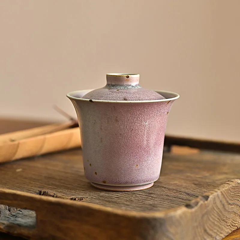 Handmade Jingdezhen Ceramic Tea Bowl with Lid Ladies Style Ice Crack Glaze Soda Burning Stream Red Glazed Hoof Cover Bowl
Handmade Jingdezhen Ceramic Tea Bowl with Lid Ladies Style Ice Crack Glaze Soda Burning Stream Red Glazed Hoof Cover Bowl