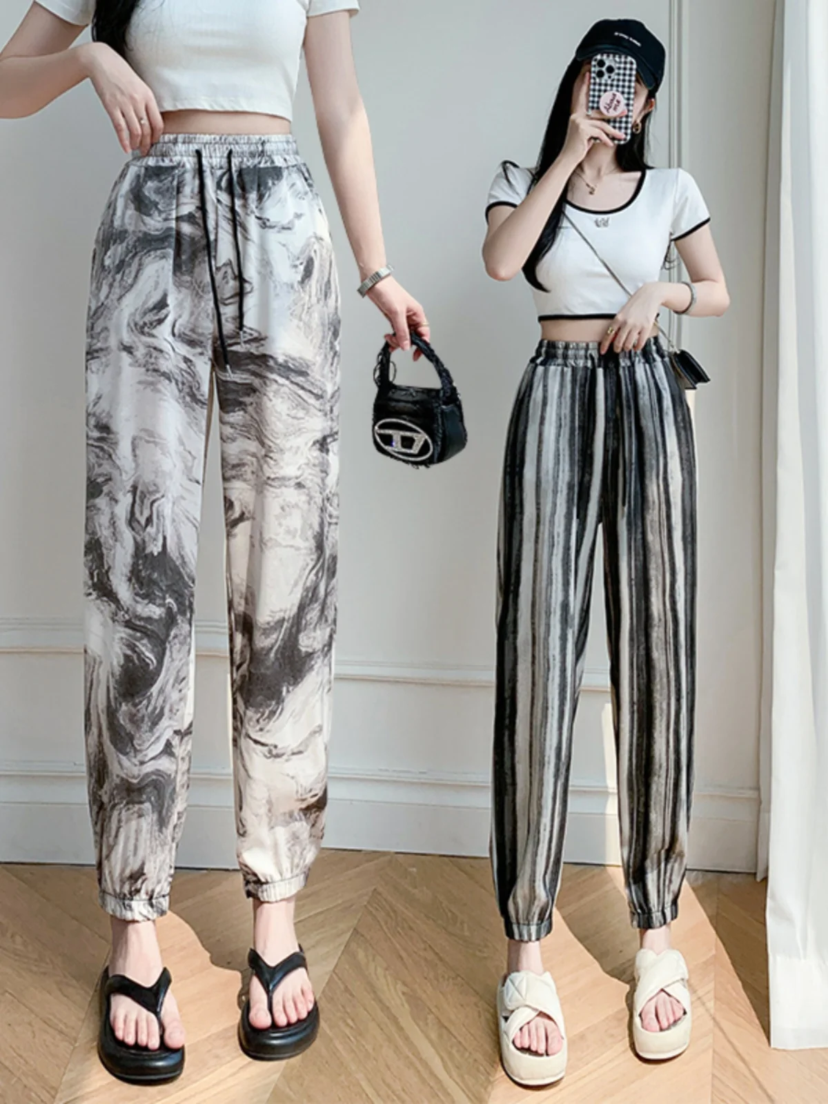 Summer Loose Tied Dye Silk Pants Women's Wide Leg Harlan Trousers Ethnic Style High Waist Other Material Casual Pants
Summer Loose Tied Dye Silk Pants Women's Wide Leg Harlan Trousers Ethnic Style High Waist Other Material Casual Pants