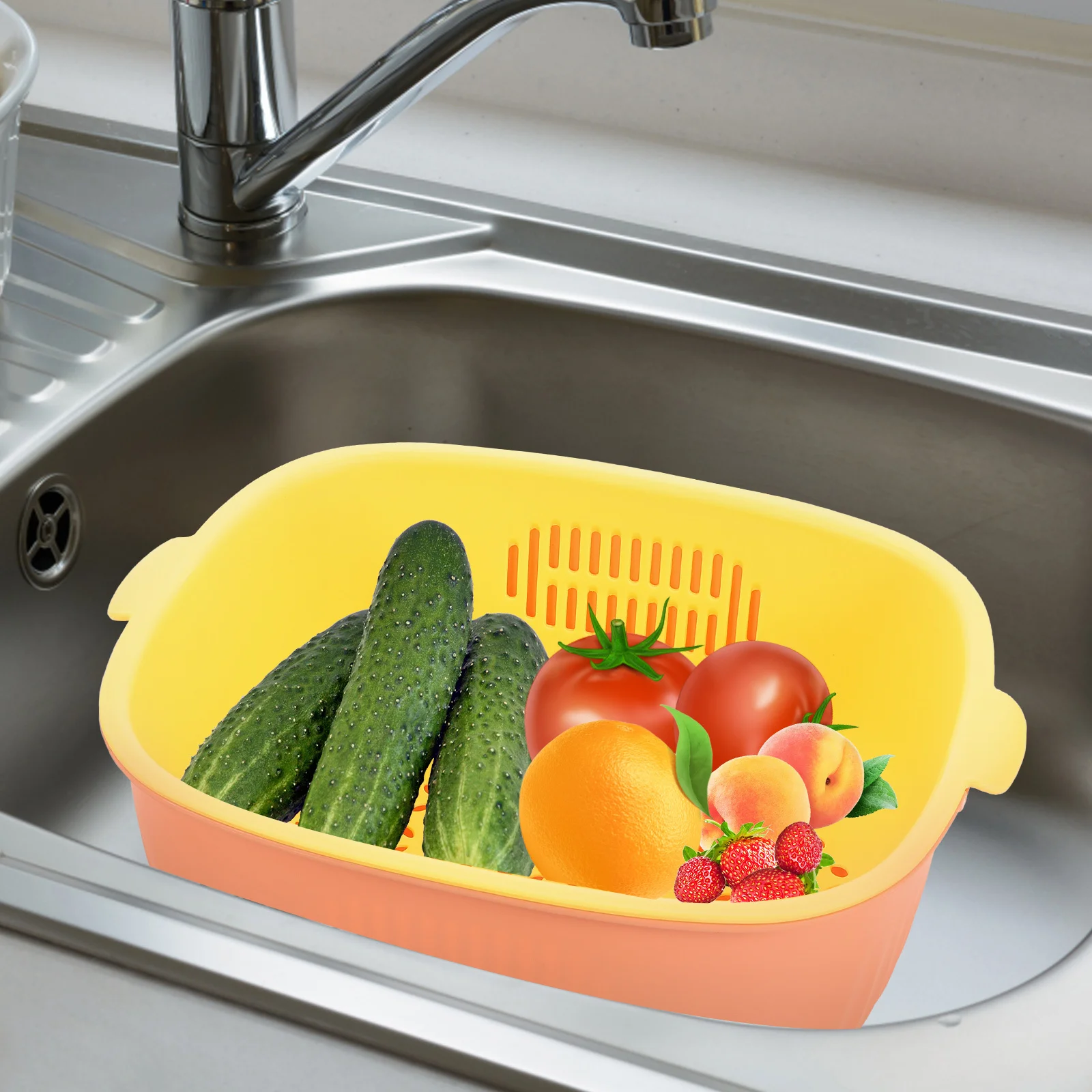 1Pcs Draining Basket Fruit Washing Double Layer Kitchen Hollow Out Pink Yellow Eco Friendly Large Capacity Vegetable
1Pcs Draining Basket Fruit Washing Double Layer Kitchen Hollow Out Pink Yellow Eco Friendly Large Capacity Vegetable