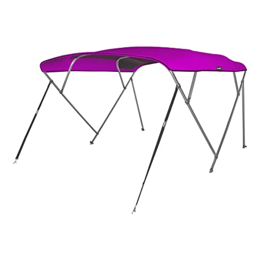 4 Bow Bimini Top Boat Cover with Rear Support Pole and Storage Boot in Dark Purple for 8'L x 54 H x 73-78 W Boats
4 Bow Bimini Top Boat Cover with Rear Support Pole and Storage Boot in Dark Purple for 8'L x 54 H x 73-78 W Boats
