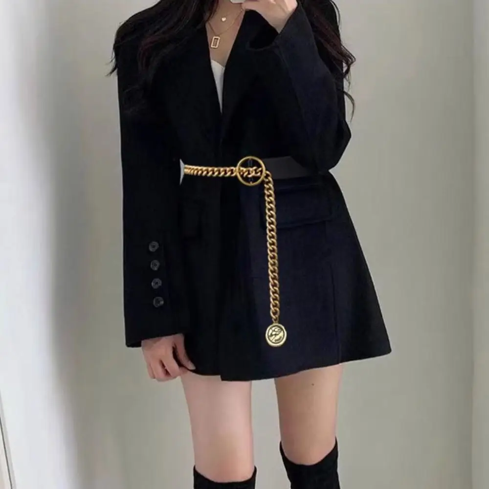 Универсальный ремень из искусственной кожи с металлической пряжкой, регулируемый тонкий боковой костюм с тонкой талией и цепочкой, подходящий корейский стиль, классическая рубашка с цепочкой
Универсальный ремень из искусственной кожи с металлической пряжкой, регулируемый тонкий боковой костюм с тонкой талией и цепочкой, подходящий корейский стиль, классическая рубашка с цепочкой