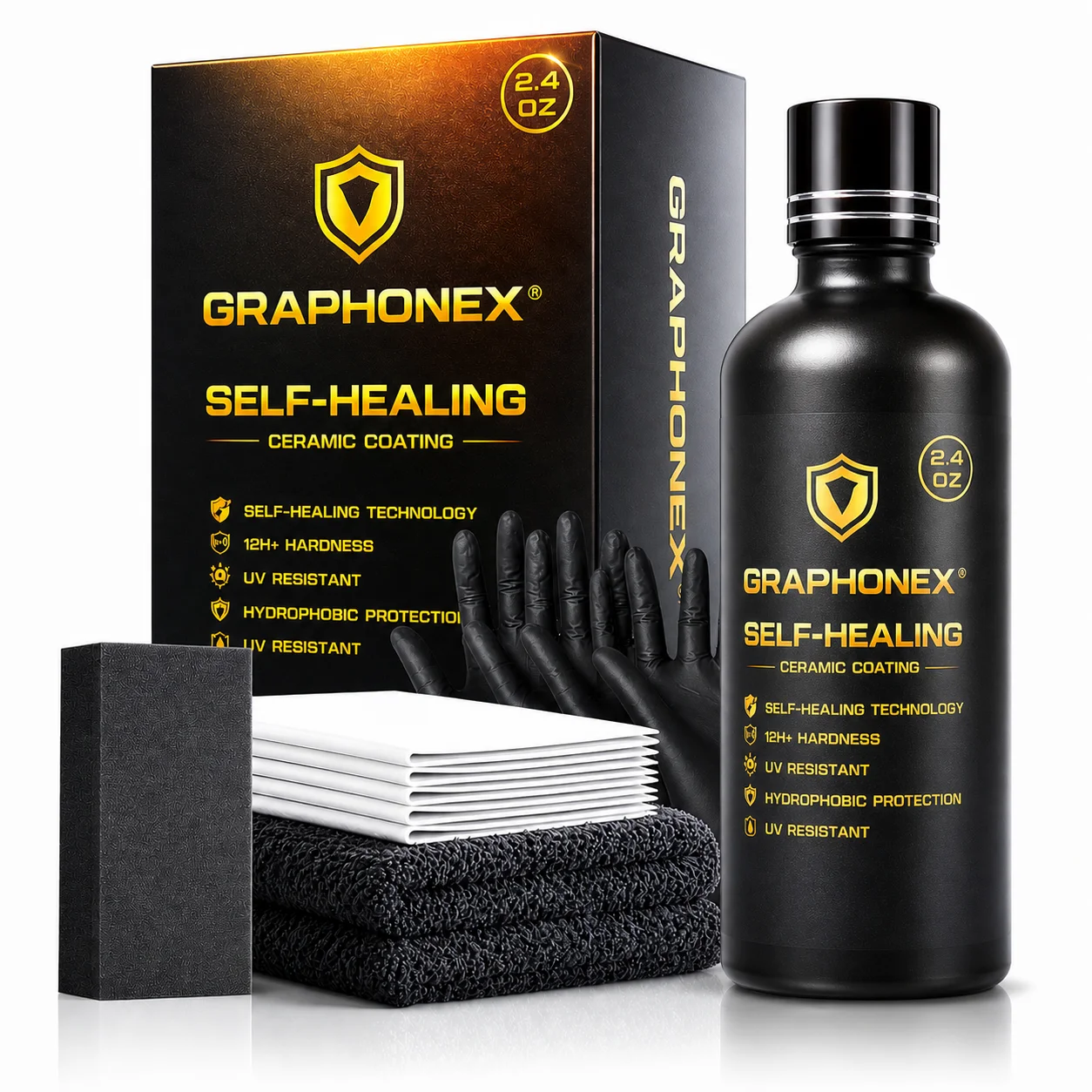 GRAPHONEX Ceramic Coating Self Healing Technology 2.4oz 12H+ Hardness Hydrophobic UV
GRAPHONEX Ceramic Coating Self Healing Technology 2.4oz 12H+ Hardness Hydrophobic UV