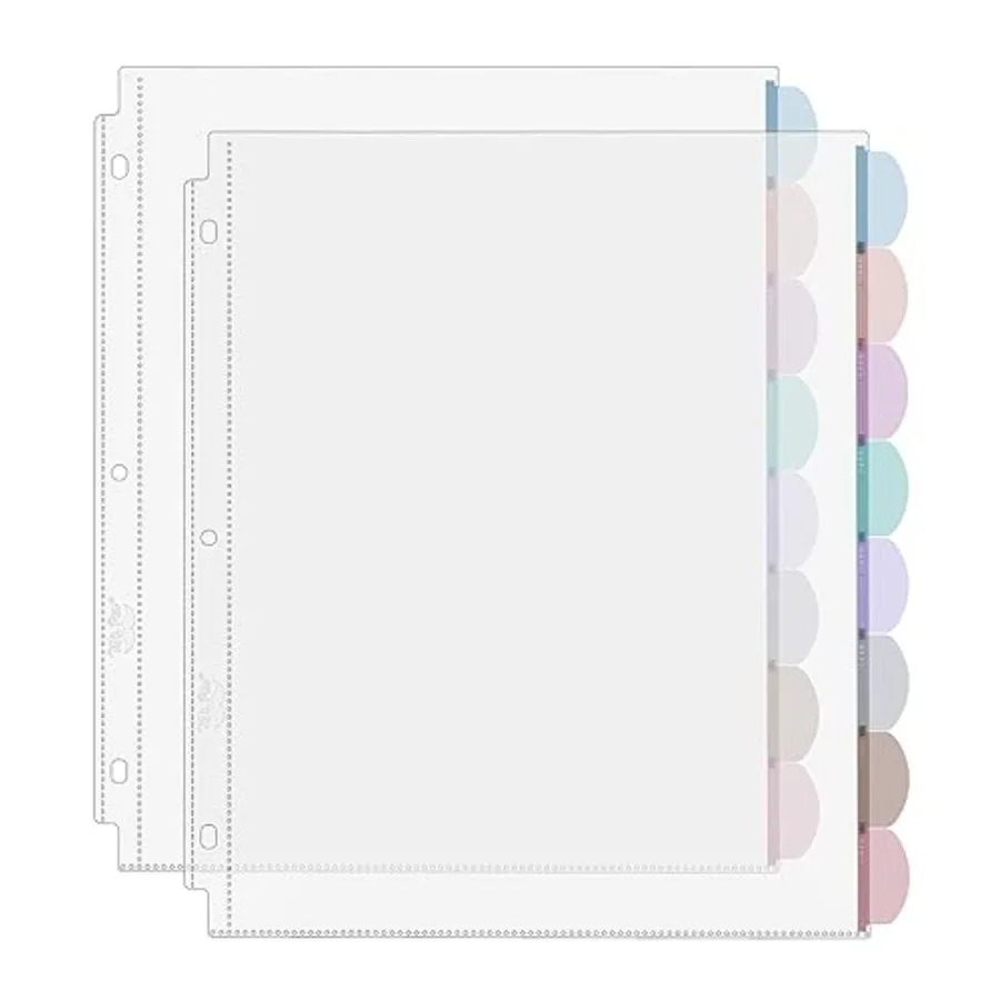 Clear Sheet Protectors with Tabs, 8.5x11 Inch, 8 Tabs, 2 Sets Durable Clear Plastic Dividers for 3 Ring Binders, Insertable Ind
Clear Sheet Protectors with Tabs, 8.5x11 Inch, 8 Tabs, 2 Sets Durable Clear Plastic Dividers for 3 Ring Binders, Insertable Ind
