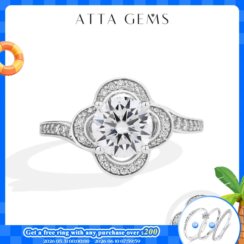 ATTAGEMS Luxury Full Moissanite Ring DVVS1 1.5CT 100%925 Sterling Silver For Women Flower Shape Engagement Band Fine Jewelry New
ATTAGEMS Luxury Full Moissanite Ring DVVS1 1.5CT 100%925 Sterling Silver For Women Flower Shape Engagement Band Fine Jewelry New