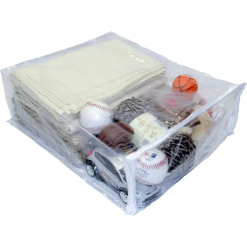 2-Pack Large Clear Vinyl Storage Bags for Clothes, Blankets, and Bedding (15 x 18 x 6) - 7 Gallon Capacity
2-Pack Large Clear Vinyl Storage Bags for Clothes, Blankets, and Bedding (15 x 18 x 6) - 7 Gallon Capacity