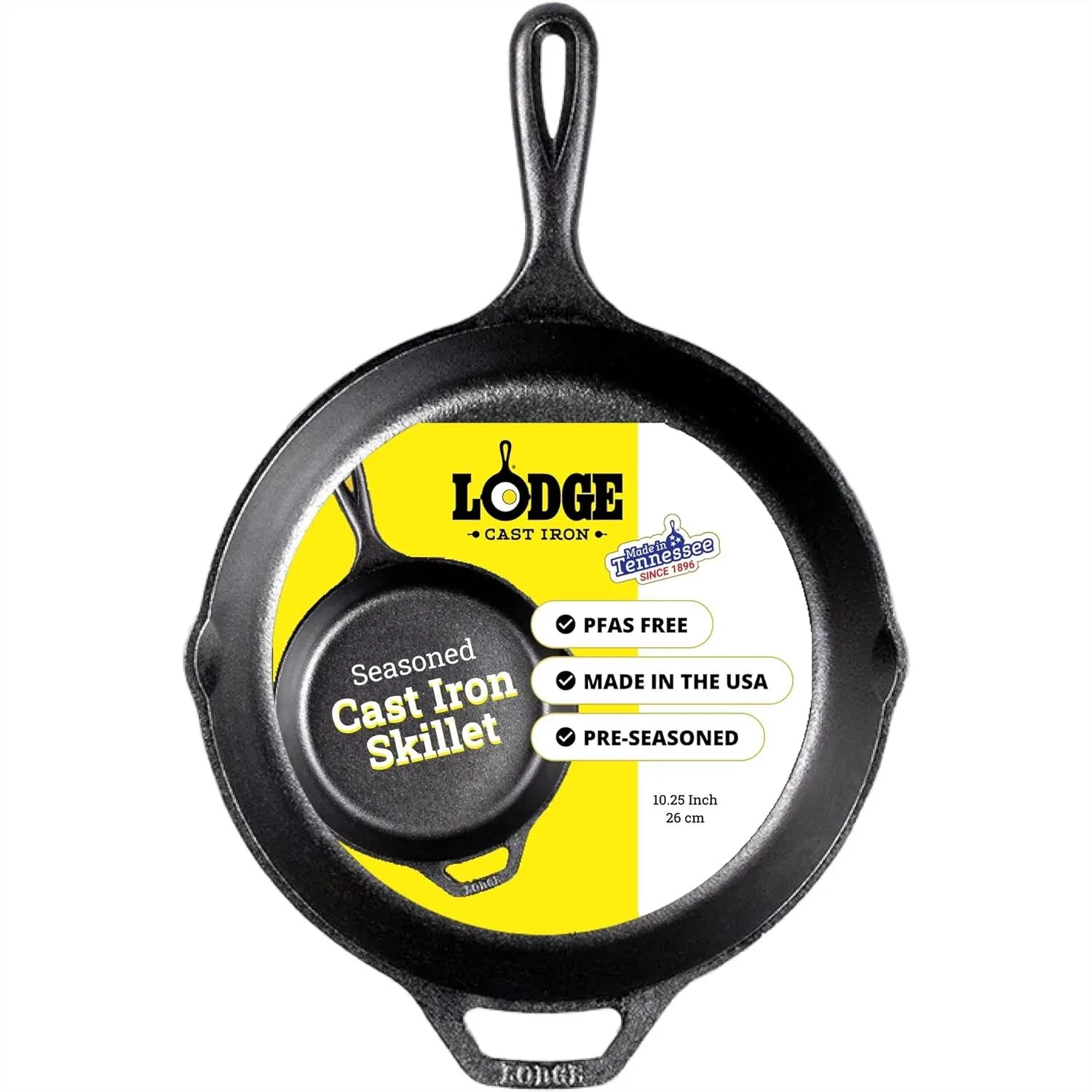 Cast Iron Skillet 10.25 Inches - Pre-Seasoned Non-Stick Frying Pan for Oven, Stove, Grill, or Campfire
Cast Iron Skillet 10.25 Inches - Pre-Seasoned Non-Stick Frying Pan for Oven, Stove, Grill, or Campfire