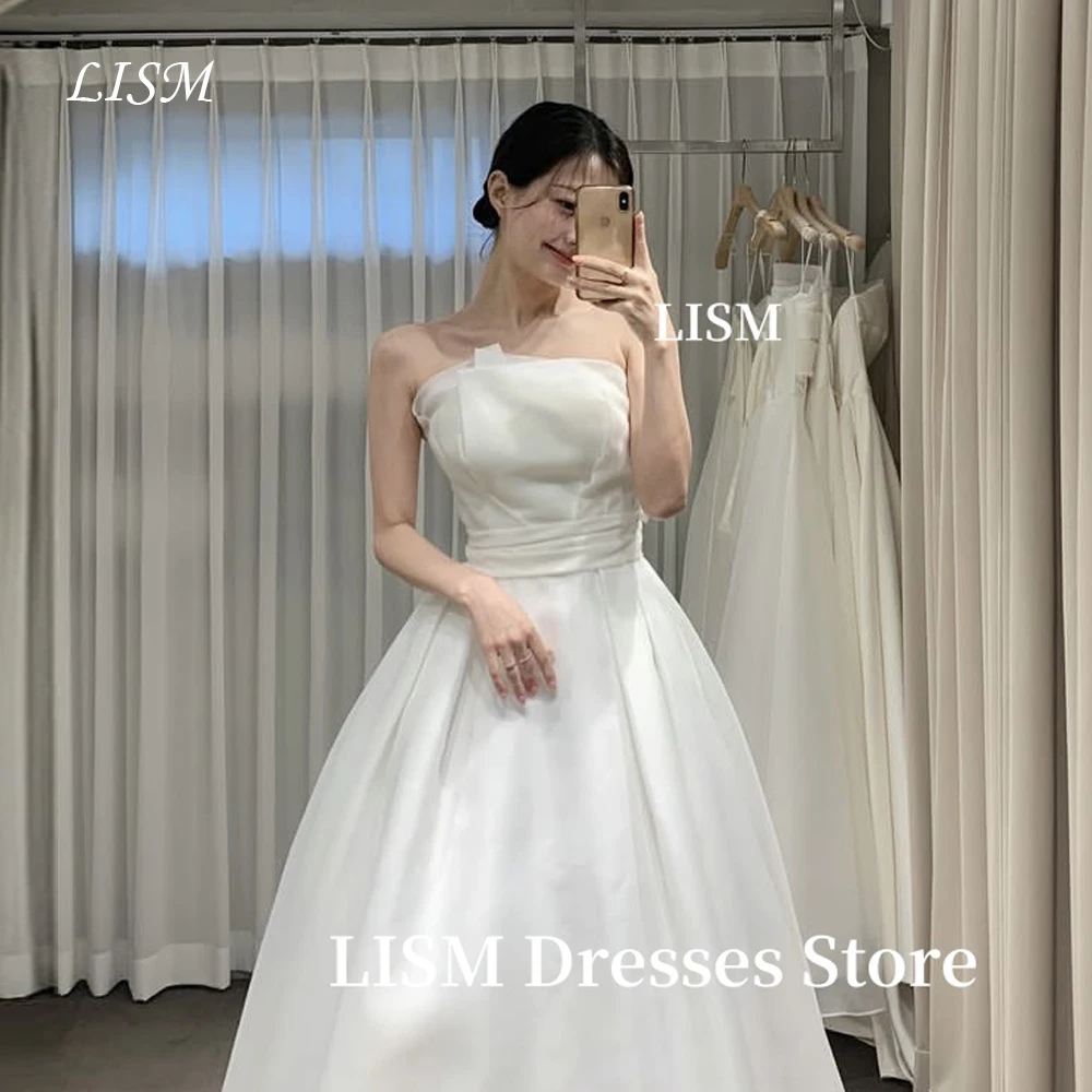 LISM Elegant A-Line Korea Wedding Dresses Strapless Silk Satin Long Simple Bridal Dresses 웨딩드레스 Customized Corsets
LISM Elegant A-Line Korea Wedding Dresses Strapless Silk Satin Long Simple Bridal Dresses 웨딩드레스 Customized Corsets