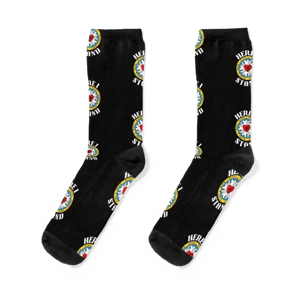 Here I Stand (surrounding Luther's Rose with three solas) Socks cool christmass gift crazy sports stockings Ladies Socks Men's
Here I Stand (surrounding Luther's Rose with three solas) Socks cool christmass gift crazy sports stockings Ladies Socks Men's