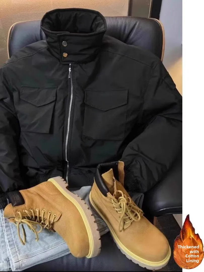 New Light Cavalry Bomber ort Jaet Thiened Cotton Workwear Men's Autumn Winter Stand Collar Outerwear Faionable Youth ...
New Light Cavalry Bomber ort Jaet Thiened Cotton Workwear Men's Autumn Winter Stand Collar Outerwear Faionable Youth ...