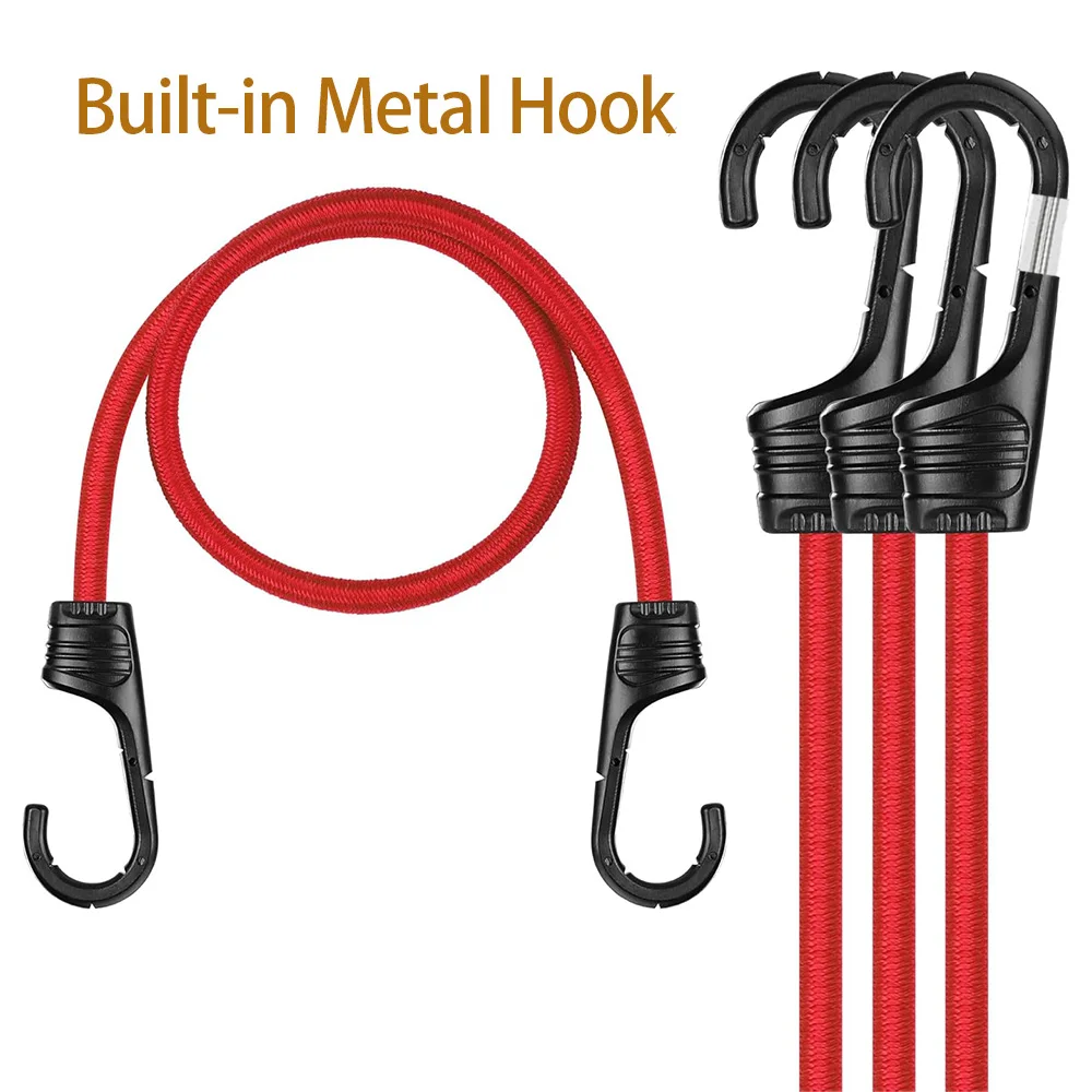 Bungee Cord 39 Inch Red Bungee Cords Suspension Ropes with Hooks Elastic Rope Suitable for Outdoor, Camping Tent Luggage Bicycle
Bungee Cord 39 Inch Red Bungee Cords Suspension Ropes with Hooks Elastic Rope Suitable for Outdoor, Camping Tent Luggage Bicycle