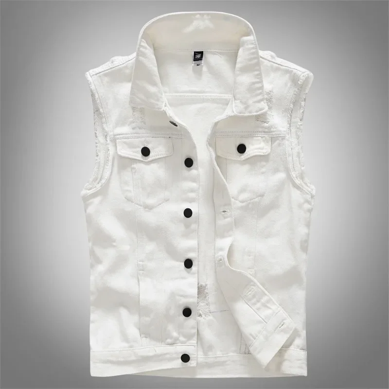 Ripped Jean Jacket Men's White Denim Vest Hip Hop Jean Waistcoat Men Cowboy Letter Print Sleeveless Jacket Male BIg Size 4XL 5XL
Ripped Jean Jacket Men's White Denim Vest Hip Hop Jean Waistcoat Men Cowboy Letter Print Sleeveless Jacket Male BIg Size 4XL 5XL