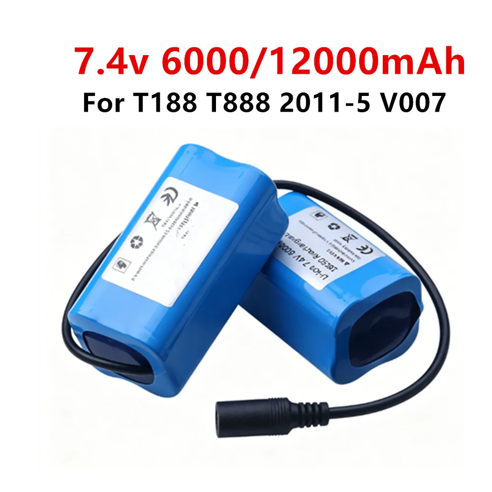 7.4V 12000Mah 6000Mah Battery For T188 T888 2011-5 V007 C18 H18 V900 V18 V700 V020 D16 D18 RC Fish Boat Spare Part
7.4V 12000Mah 6000Mah Battery For T188 T888 2011-5 V007 C18 H18 V900 V18 V700 V020 D16 D18 RC Fish Boat Spare Part