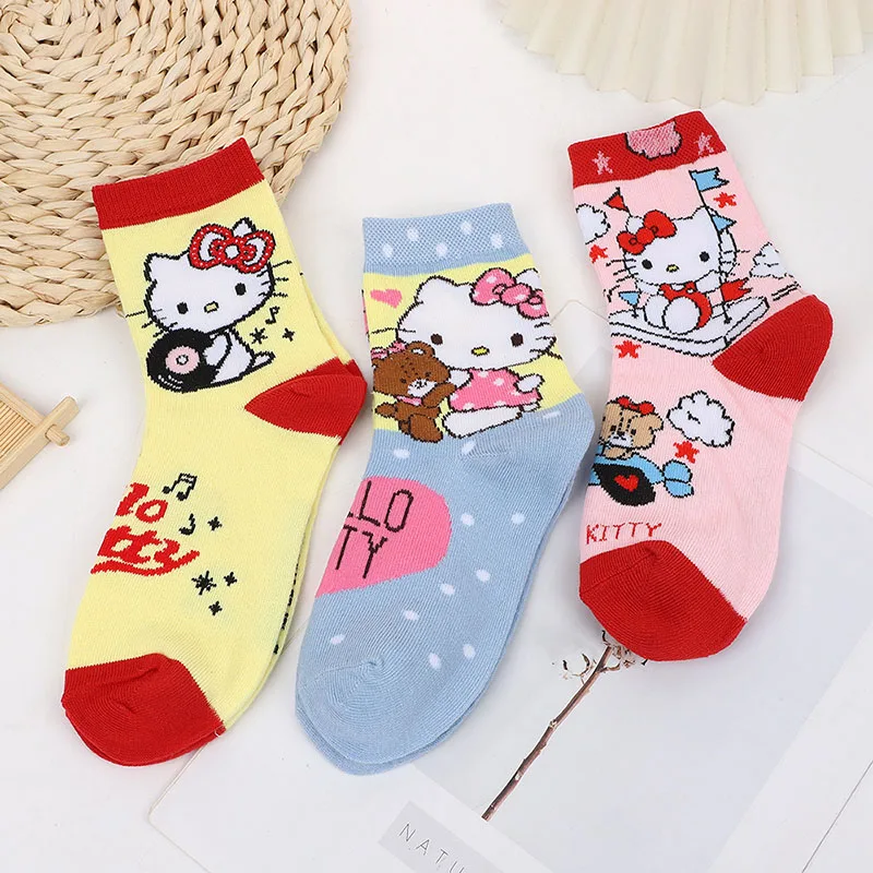 3 pairs Sanrio Japanese KT Socks Kitty Cat Spring And Fall Mid-Calf Cotton Cute Cartoon Girls Socks Girls Gifts
3 pairs Sanrio Japanese KT Socks Kitty Cat Spring And Fall Mid-Calf Cotton Cute Cartoon Girls Socks Girls Gifts