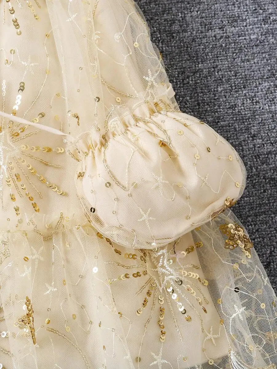 Elegant Beaded Sequined Evening Dress With Ruffle Sleeves And Embroidery
Elegant Beaded Sequined Evening Dress With Ruffle Sleeves And Embroidery