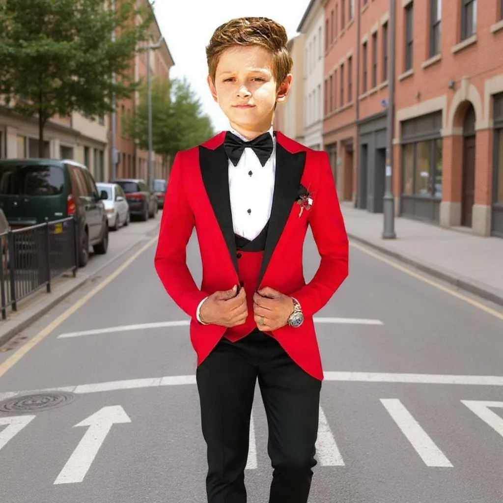 Boys 3 Pieces Wedding Suits Formal Peaked Lapel Child Jacket Vest Pants Classic Tuxedo Toddler Kids Suit for 3-16 Years Old
Boys 3 Pieces Wedding Suits Formal Peaked Lapel Child Jacket Vest Pants Classic Tuxedo Toddler Kids Suit for 3-16 Years Old