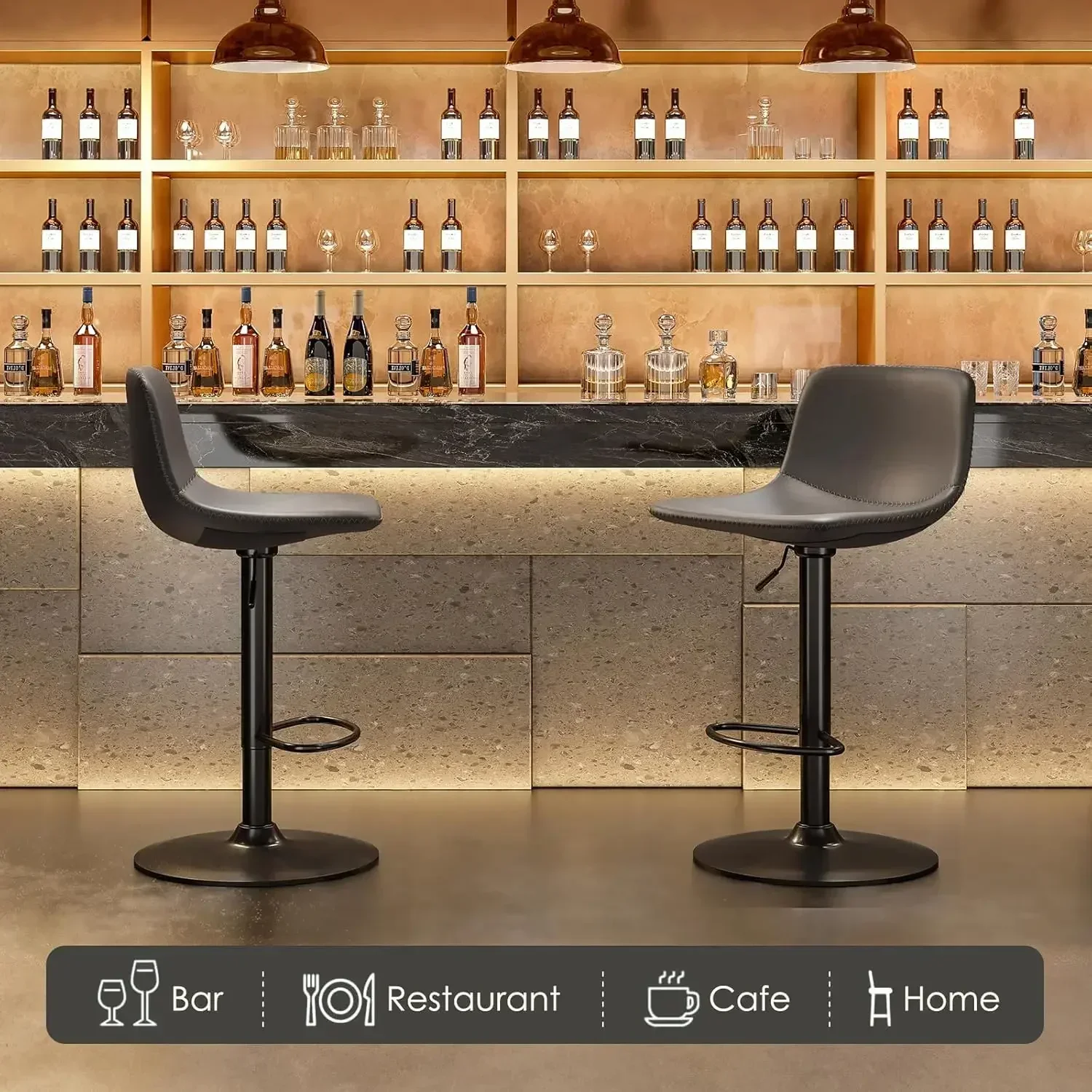 Adjustable Bar Stools Set of 2, Mid Century Modern Swivel Bar Stools, Industrial Bar Height Stools with Back Support Counter
Adjustable Bar Stools Set of 2, Mid Century Modern Swivel Bar Stools, Industrial Bar Height Stools with Back Support Counter