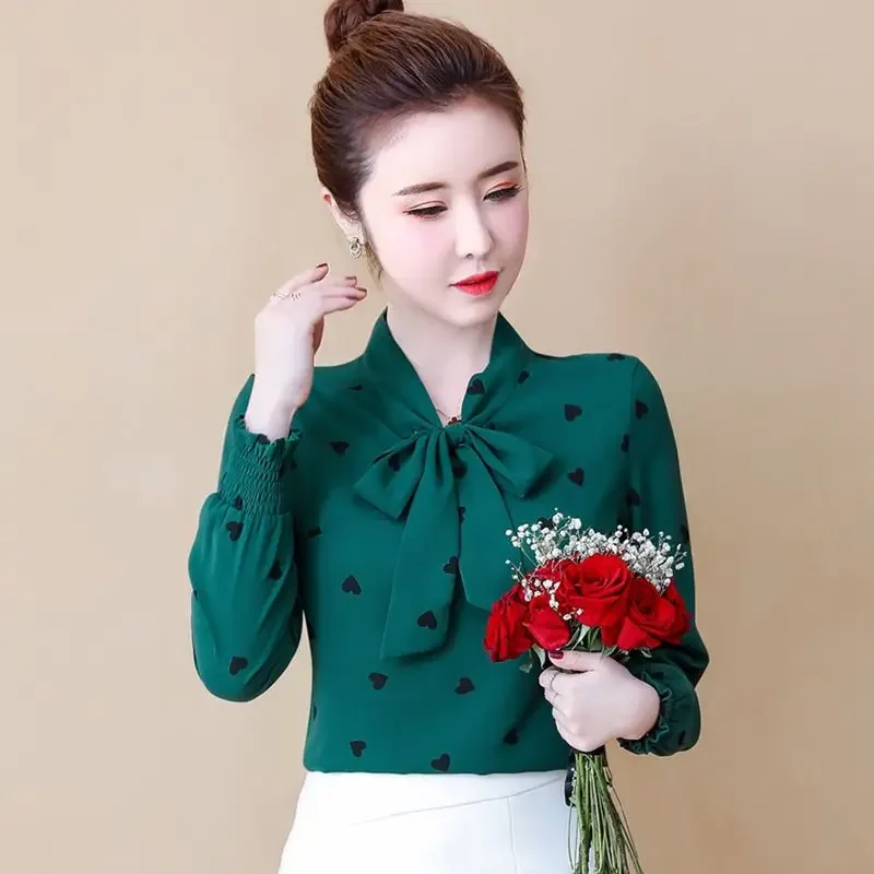 S-4XL Chiffon Blouse Women's Long Sleeved Top New Spring Autumn Korean Loose Fitting Fashion Print Bottoming Shirt
S-4XL Chiffon Blouse Women's Long Sleeved Top New Spring Autumn Korean Loose Fitting Fashion Print Bottoming Shirt
