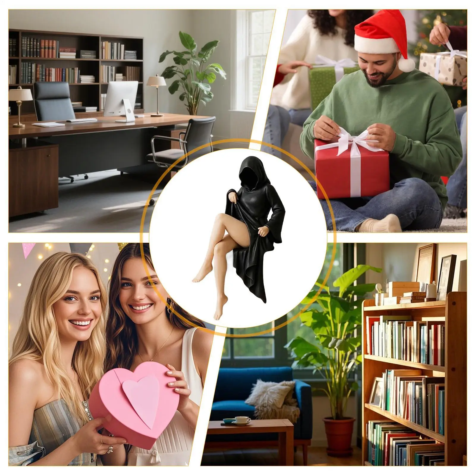 Таинственная статуя из смолы, халат для сидения, женская скульптура, 3D скульптура загадочной книжной полки для спальни, гостиной, дома
Таинственная статуя из смолы, халат для сидения, женская скульптура, 3D скульптура загадочной книжной полки для спальни, гостиной, дома 