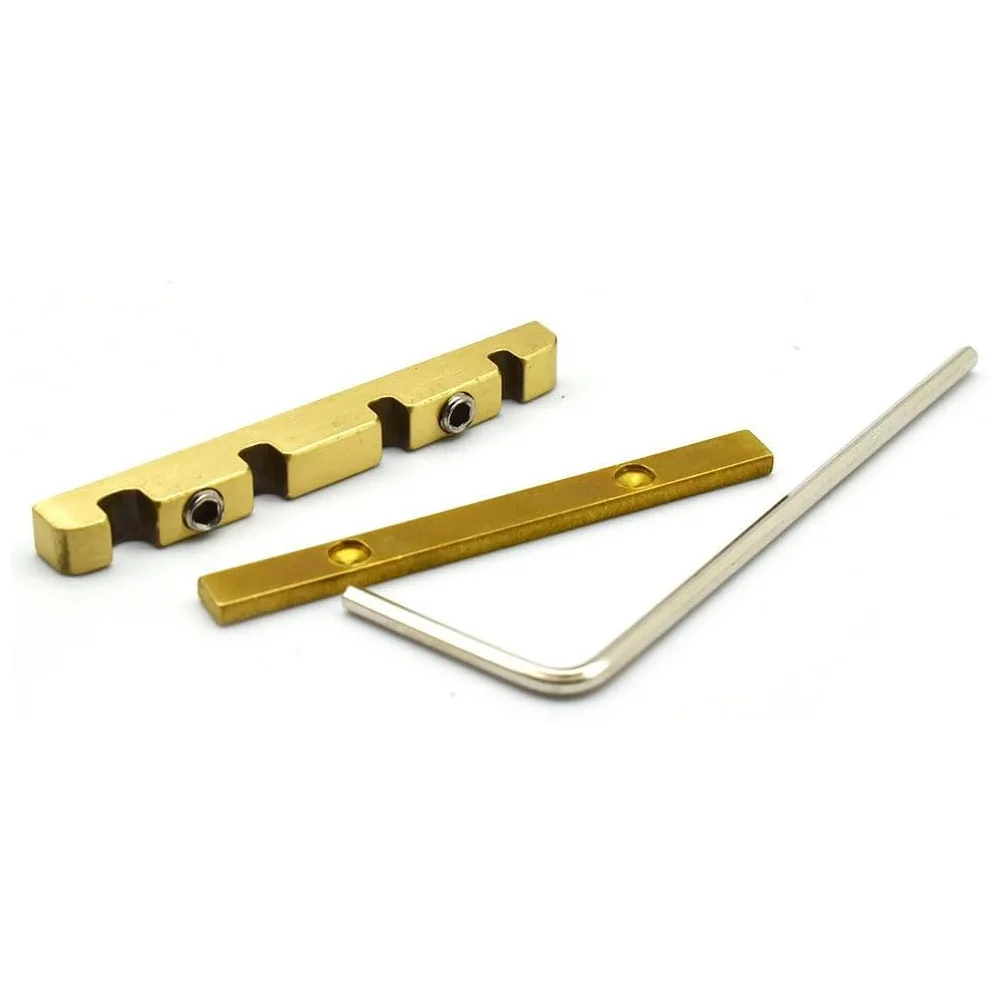4-String Bass / 6-String Guitar Brass Metal Nut – Flat Bottom Grooved Radius Nut – Instrument Nut Accessory
4-String Bass / 6-String Guitar Brass Metal Nut – Flat Bottom Grooved Radius Nut – Instrument Nut Accessory