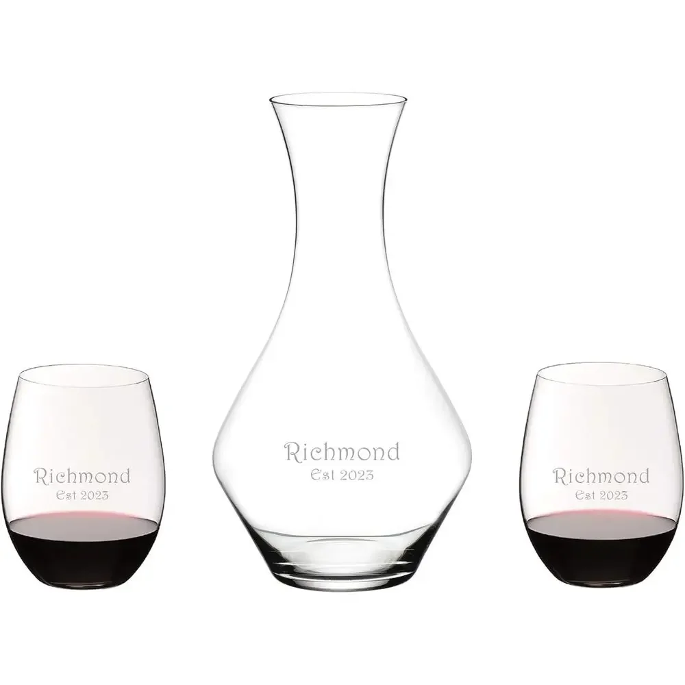 Personalized 37oz Cabernet Decanter Set, Includes Custom Engraved Crystal Wine Decanter with Two O Cabernet/Merlot Wine Tumblers
Personalized 37oz Cabernet Decanter Set, Includes Custom Engraved Crystal Wine Decanter with Two O Cabernet/Merlot Wine Tumblers
