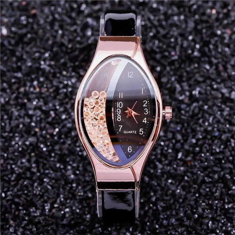 Elegant Women Crystal Oval Dial Quartz Wrist Watches Lady Leather Strap Casual Watch Gift
Elegant Women Crystal Oval Dial Quartz Wrist Watches Lady Leather Strap Casual Watch Gift