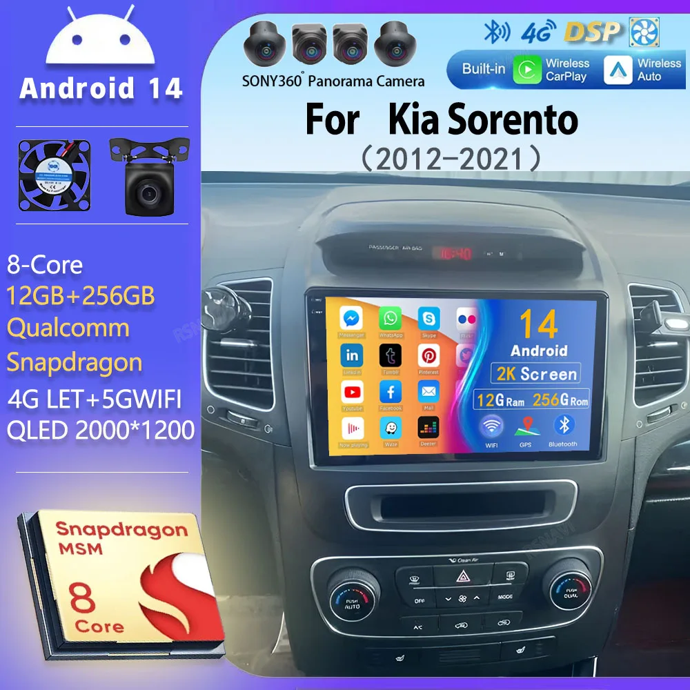 Автомобильный радиоприемник Android14 для Kia Sorento 2012-2021 навигация GPS мультимедийный видеоплеер стерео беспроводной Carplay Auto WIFI + 4G DSP
Автомобильный радиоприемник Android14 для Kia Sorento 2012-2021 навигация GPS мультимедийный видеоплеер стерео беспроводной Carplay Auto WIFI + 4G DSP