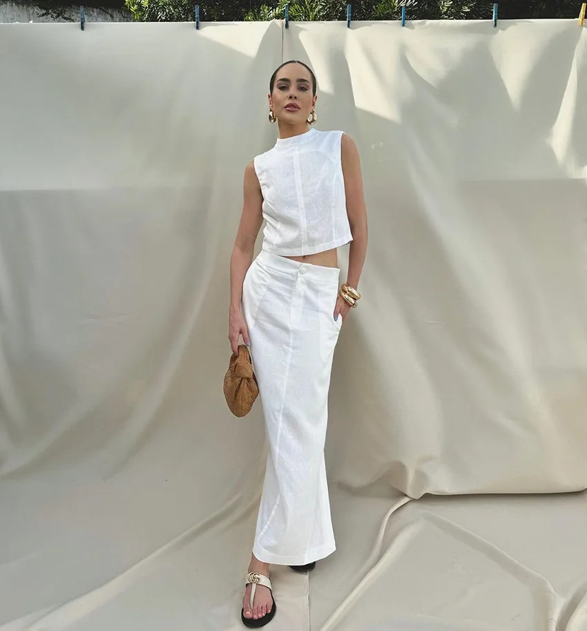 2026 Summer Women Casual White Vest Maxi Dress 2 Piece Set Fashion Cotton Linen Suit
2026 Summer Women Casual White Vest Maxi Dress 2 Piece Set Fashion Cotton Linen Suit